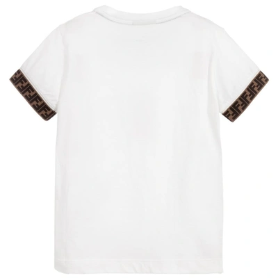 Fendi Kids' Trim Tshirt In White