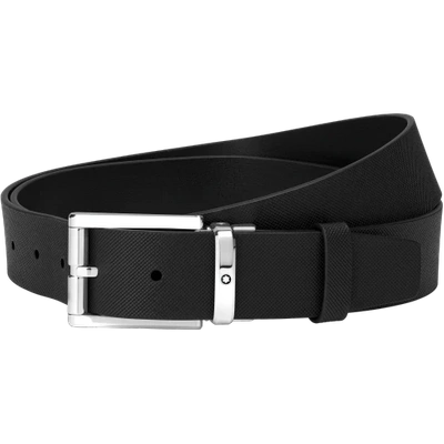 Montblanc Black 35 Mm Leather Belt