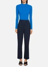 St John Stretch Tropical Wool Cropped Pant With Bottom Cuff In Caviar