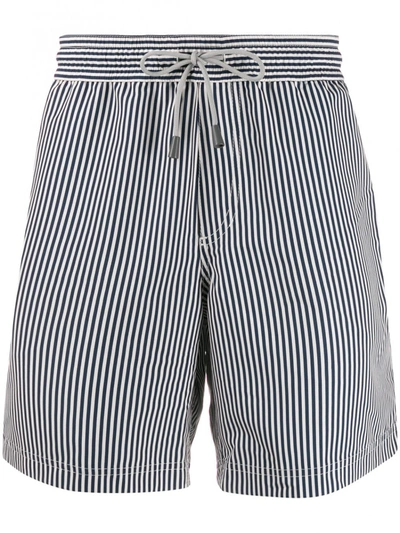 Brunello Cucinelli Shorts Da Mare In Nylon A Righe