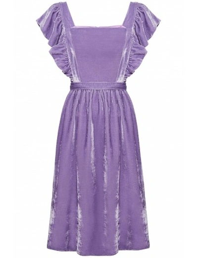 19.04 Blair Silk Velvet Dress Lilac In Purple
