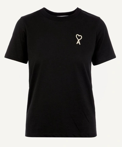 Ami Alexandre Mattiussi Ami Logo Crew-neck T-shirt In Noir