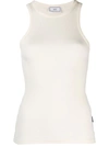 Ami Alexandre Mattiussi High Neck Ribbed Tank Top In Neutrals