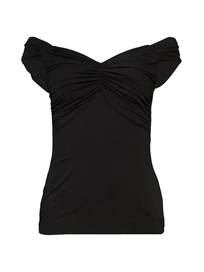 Bailey44 Tapioca Ruched Off-the-shoulder Top In Black