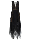Bcbgmaxazria Andi Womens Elegant Tulle Evening Dress In Black
