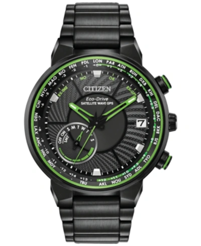 Citizen Eco-drive Men's Satellite Wave Gps Black-tone Stainless Steel Bracelet Watch 44mm