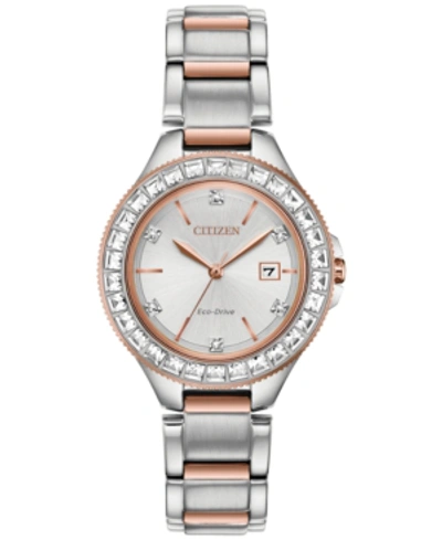 Citizen Eco-drive Women's Silhouette Crystal Two-tone Stainless Steel Bracelet Watch 31mm