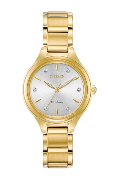 Citizen Women's Corso Eco-drive Silver White Dial Watch In Gold-tone