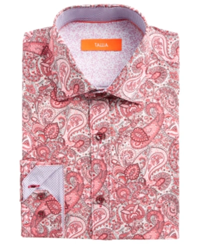 Tallia Receive A Free Face Mask With Purchase Of The  Men's Slim-fit Performance Stretch Paisley Prin In Red