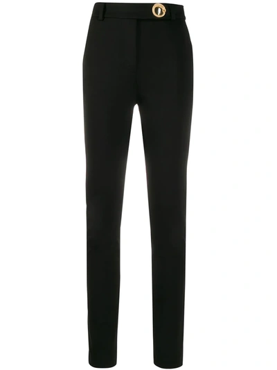 Cavalli Class High-rise Skinny Trousers In Black