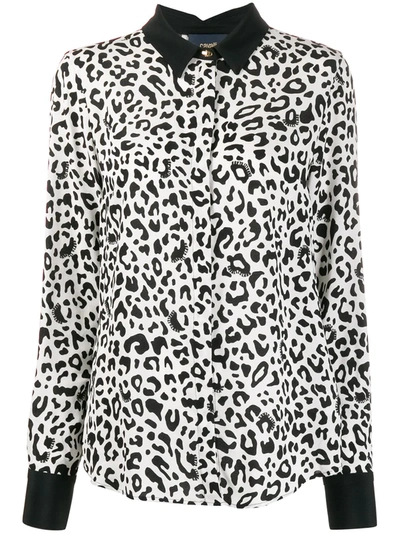 Cavalli Class Leopard Print Loose-fit Shirt In White