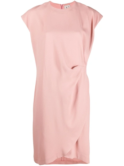 L'autre Chose Side Pleat Detail Shortsleeved Dress In Pink