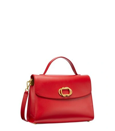 Stuart Weitzman Adelina Leather Top Handle Bag In Followme Red Leather