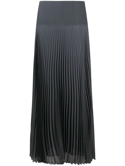 Chloé Long Pleated Skirt In Grey