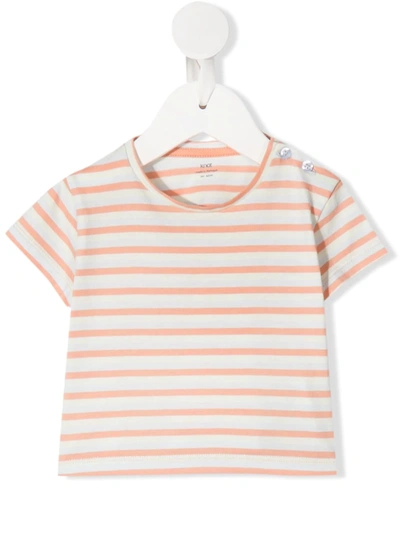 Knot Babies' Sunset Striped T-shirt In Orange