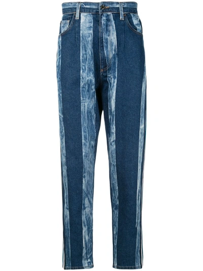 Dolce & Gabbana Striped Washed Effect Jeans With Strips In Blue