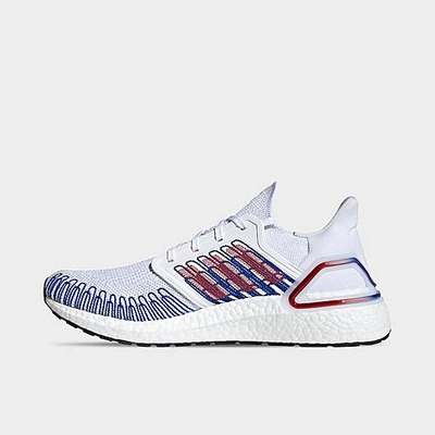 Adidas Originals Adidas Men's Ultraboost 20 Running Sneakers From Finish Line In White/scarlet/team Royal Blue