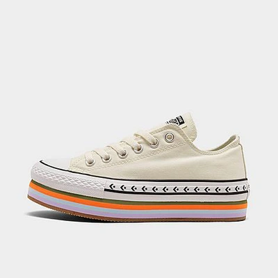 Converse Women's Sunblocked Platform Chuck Taylor All Star Casual Shoes In White