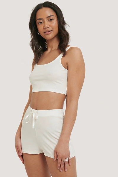 Na-kd Ribbed Lounge Cropped Shorts - Offwhite