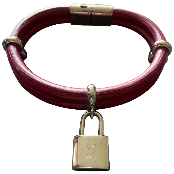 Pre-Owned Louis Vuitton Lockit Pink Metal Bracelet | ModeSens