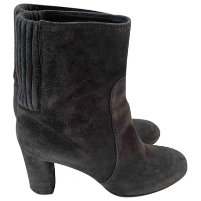 Pre-owned Max Mara Ankle Boots In Grey
