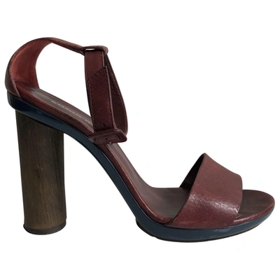 Pre-owned Sonia Rykiel Leather Sandals In Burgundy