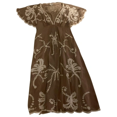 Pre-owned Temperley London Silk Maxi Dress In Brown