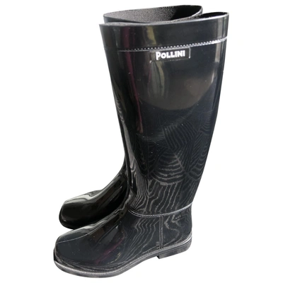 Pre-owned Pollini Wellington Boots In Black