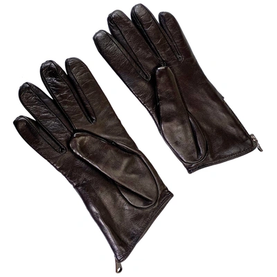 Pre-owned Acne Studios Leather Gloves In Brown