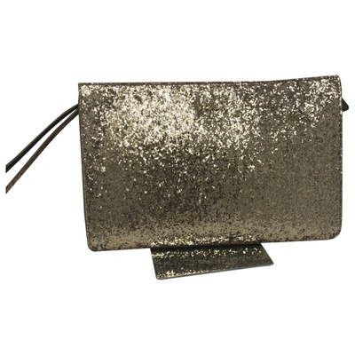 Pre-owned Furla Glitter Clutch Bag In Gold