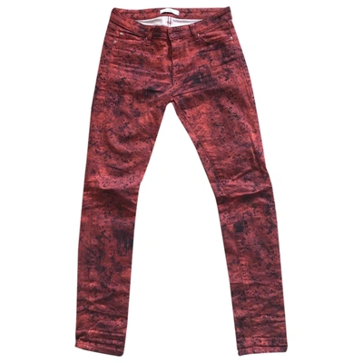 Pre-owned Iro Slim Jeans In Red