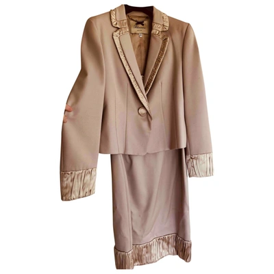 Pre-owned Blumarine Wool Mid-length Dress In Beige