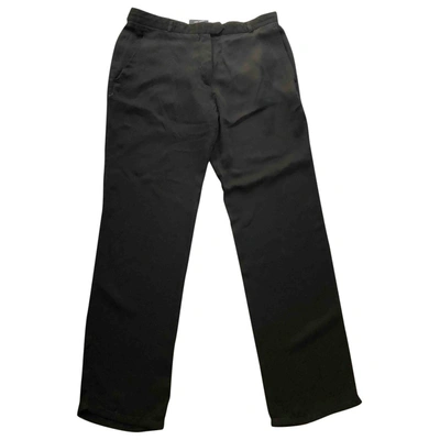 Pre-owned Isabel Marant Silk Straight Trousers In Black