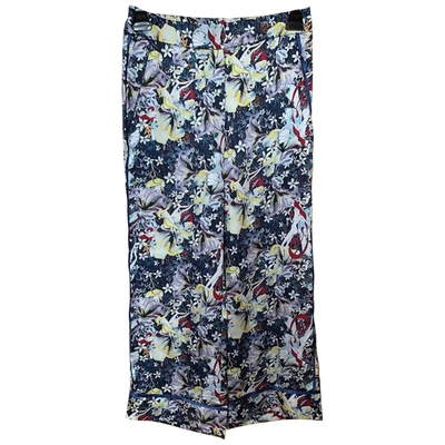 Pre-owned Pinko Large Trousers In Blue