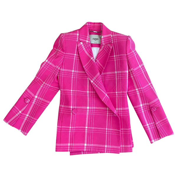PreOwned Fendi Pink Wool Jacket ModeSens