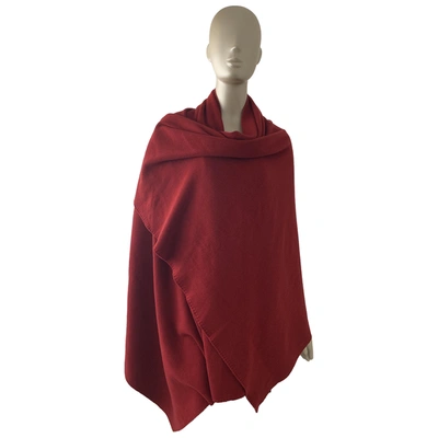 Pre-owned Armani Collezioni Wool Scarf In Red