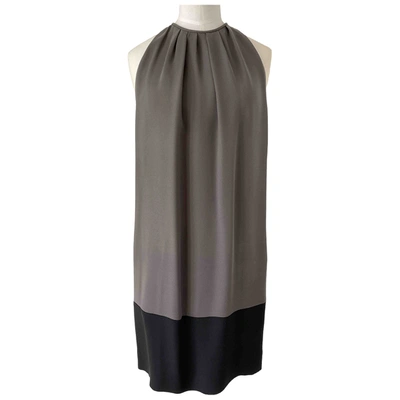 Pre-owned Celine Silk Mid-length Dress In Grey