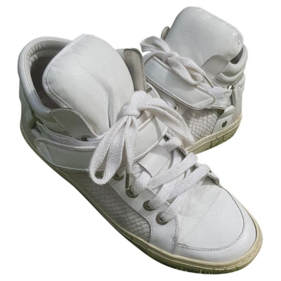 Pre-owned Maje Leather Trainers In White