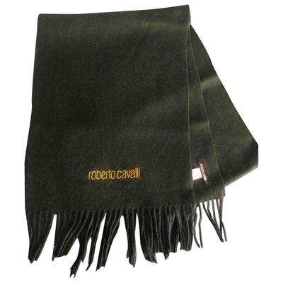Pre-owned Roberto Cavalli Wool Stole In Khaki