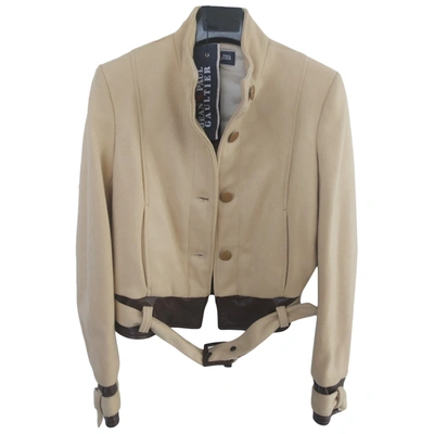 Pre-owned Jean Paul Gaultier Wool Short Vest In Beige