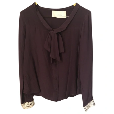 Pre-owned Merci Silk Blouse In Burgundy