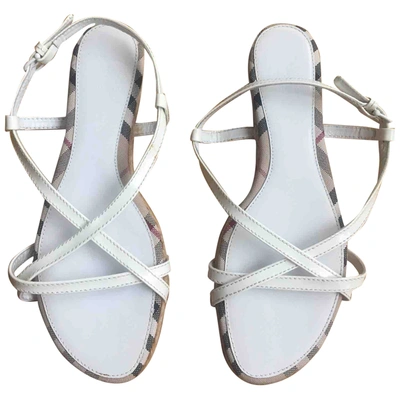 Pre-owned Burberry Leather Sandals In White