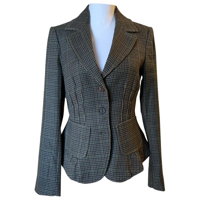 Pre-owned Patrizia Pepe Wool Suit Jacket In Brown