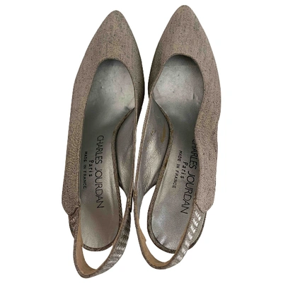 Pre-owned Charles Jourdan Leather Heels In Silver