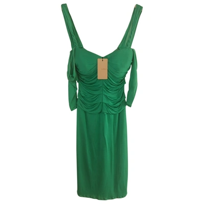 Pre-owned La Perla Silk Mid-length Dress In Green
