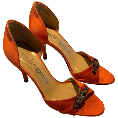 Pre-owned Pedro Garcia Cloth Heels In Orange