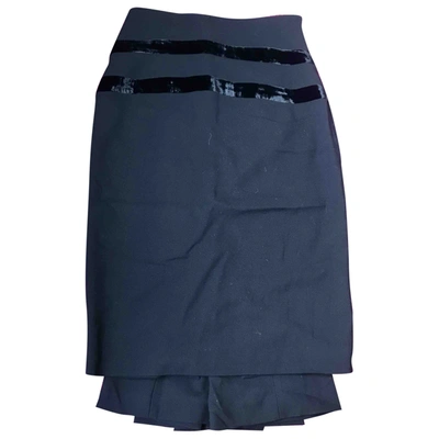 Pre-owned Ferragamo Wool Mid-length Skirt In Black