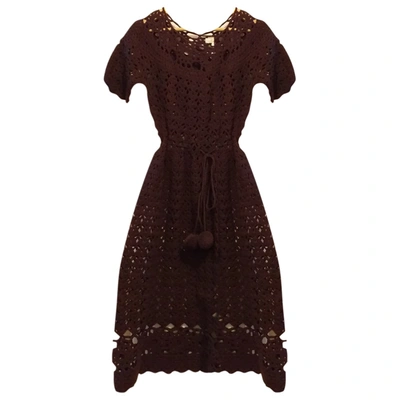 Pre-owned American Retro Wool Mid-length Dress In Brown