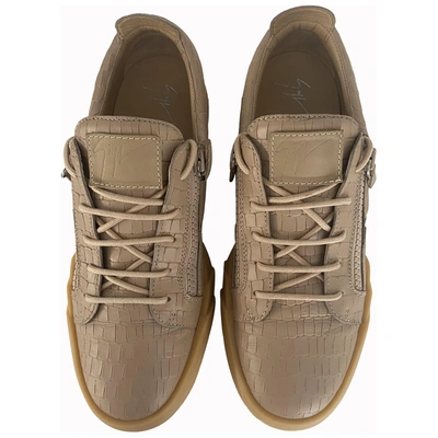 Pre-owned Giuseppe Zanotti Leather Low Trainers In Beige