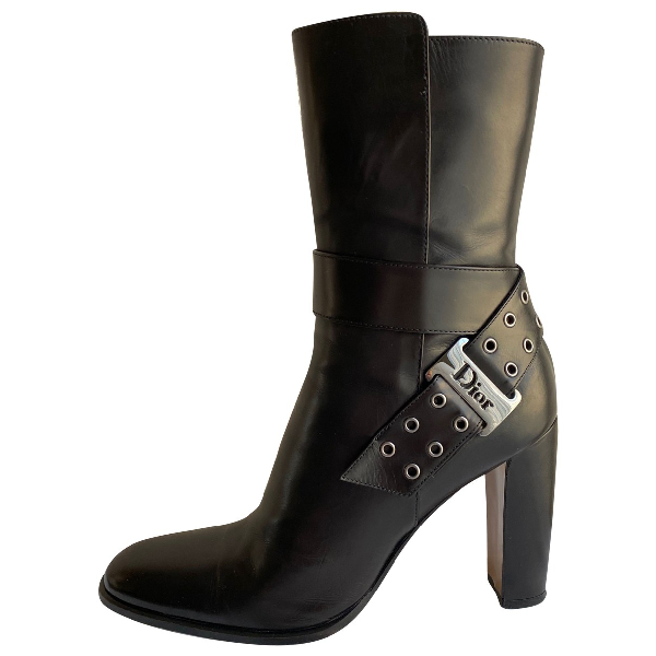 dior black leather boots